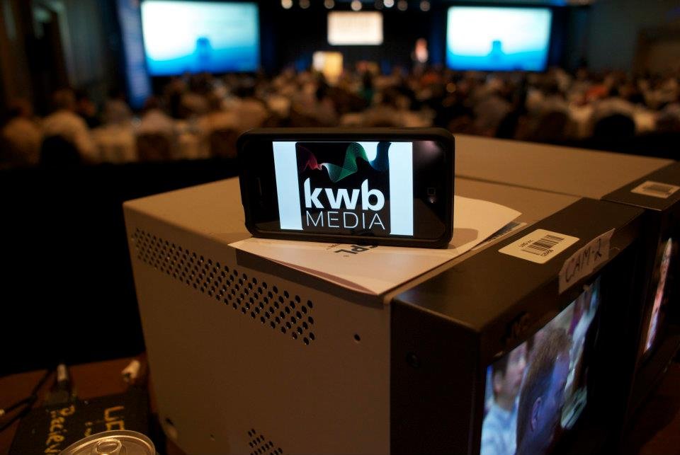 KWB Media at a conference with live camera feeds
